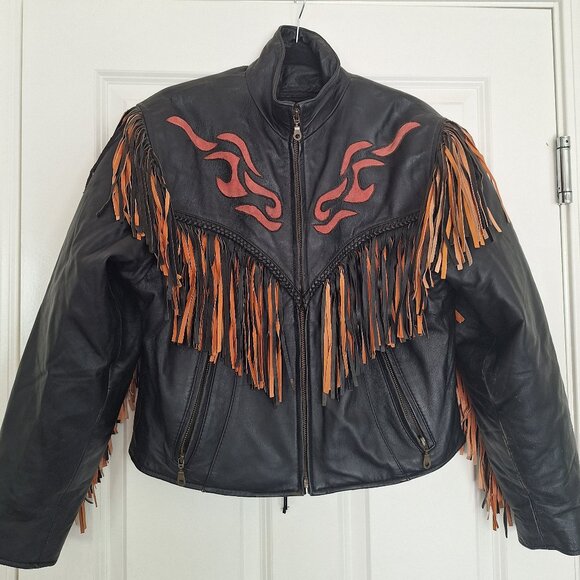 Bikers Dream Apparel black leather motorcycle jacket size L - Picture 1 of 11
